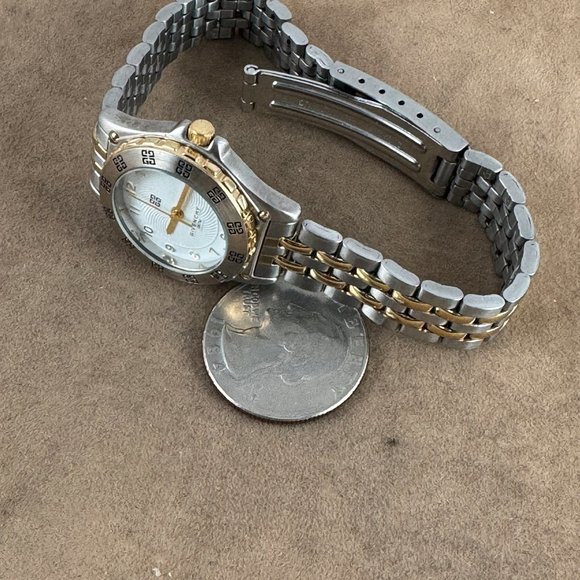 Vintage Givenchy Paris Watch 2 Tone Gold and Silver Swiss Movement - Picture 5 of 9